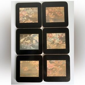 Vintage Clover Leaf Birds Florals Set of 6 Cork England UK  Table Mats coasters